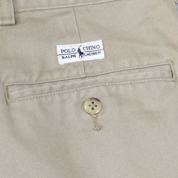 Polo Ralph Lauren Chino Shorts Mens 40 Khaki Beige Pleated High Rise Pockets - Picture 4 of 13